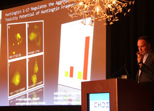 Ray Truant of McMaster University, Canada, won an award for his research on the behavior of the abnormal huntingtin protein